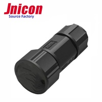 Jnicon M19 Cat5 Blindado 8P8C Bloqueo de tornillo IP68 Conector RJ45 a prueba de agua Cable Ethernet Conector montado en panel frontal