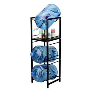 Support de rangement <span class=keywords><strong>3</strong></span> niveaux pour bouteilles d'eau de 5 gallons, étagère détachable pour distributeur d'eau, organisateur de seaux sur pied - Product Image 6