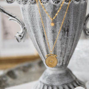 Collar con colgante vintage de acero inoxidable 316L, chapado en oro PVD de 14K/18K, joyería fina, collares de moda para mujer - Product Image 6
