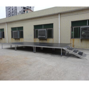 Plataforma de Escenario Portátil de Madera con Altura Ajustable y Patas de Aleación de Aluminio para Eventos de DJ y Uso Móvil, Fácil de Montar - Product Image 4