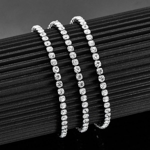 Collier tennis en zircone avec chaîne maille forçat 2mm/3mm, ras-de-cou sexy en acier inoxydable plaqué or 18K, bijoux de mariage pour femme - Product Image 5