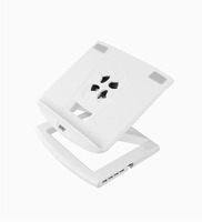 Support Ergonomique pour Ordinateur Portable NBS-09WH (Blanc) avec Ventilateur de Refroidissement, Hauteur Réglable, 4 Ports USB, Design Breveté Amovible, Moule Exclusif