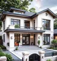 Villa préfabriquée moderne en acier galvanisé à haute isolation, maison modulaire à économie d'énergie, installation rapide, résistante au vent et aux tremblements de terre
