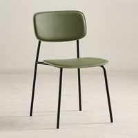 Chaise de salle à manger élégante et confortable en cuir cognac avec coque en polypropylène et pieds en métal