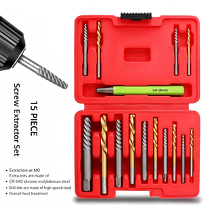 Spiral Flute Extractor Set 1/4 In Metric Damaged Screw <b>Remover</b> <b>Tool</b> Kit - Product Image 4
