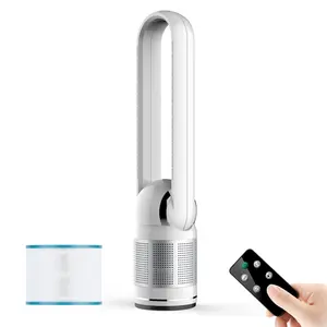 Ventilador inteligente de purificação de ar e aquecimento com 3 funções em 1 torre sem lâminas