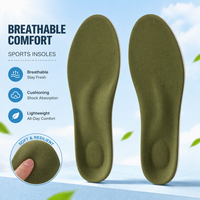 Semelles intérieures en maille tricotée vert olive avec soutien de la voûte plantaire, respirantes, pour le sport, absorption des chocs en PU, pour la randonnée et le travail