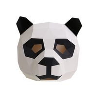 Wholesale Environmental Friendly Halloween Paper Animal Masks Realistic Cosplay Party Cartoon Panda Mask Headgear