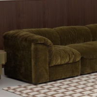 Canapé modulaire sur mesure en velours à assise profonde et surdimensionnée, directement de l'usine, pour salon de villa, vente en gros de meubles