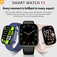 Montre connectée économique avec écran de 1,88 pouce, modèles à succès transfrontaliers, montre connectée sportive pour appels Bluetooth et suivi d'activité, vente en gros