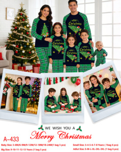 Conjunto de Roupas de Natal 2026 com Novo Design, Pijamas de Algodão Puro para Pais e Filhos, Manga Longa, Estampa de Desenho Animado, Atacado - Product Image 3
