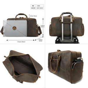 Sac de sport en cuir Crazy Horse pour homme <span class=keywords><strong>Marant</strong></span> avec compartiment à chaussures, style tendance urbain, durable et pliable, sac de voyage en cuir véritable - Product Image 4