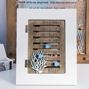 Marco de Fotos de Madera Estilo Mediterráneo de 5, 6 y 7 Pulgadas con Puerta, Tema Oceánico, Decorativo, Rectangular, Vertical, de MDF para Mesa - Product Image 2