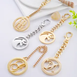 Bag Chain Accessories Metal Luxury Bag Accessories Metal Hanging Label Name Tag Metal Brand Logo Tag Gold Custom Metal Tags For Handbags With Hook Chain