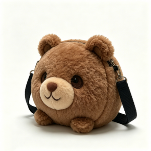 Oso de peluche personalizado con forma de bolso, bolso de hombro de peluche de oso marrón, bolso cruzado de peluche de oso - Product Image 3