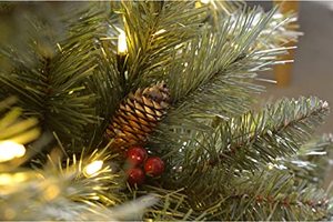 Mao Sheng Chất lượng cao pre-lit Cây giáng sinh Scandinavian vân sam thông nón Berry 200 ấm trắng đèn Led thân thiện với môi - Product Image 5