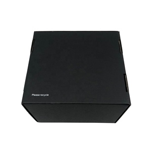 Eco Friendly Custom Logo Printed Big Capacity Black Mailer Box Durable Clothing / Gift / Shoes Paper Packaging Cardboard Collap