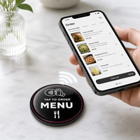 Autocollant de menu NFC en époxy rond 100*100mm/80mm en stock, carte NFC étanche pour commande par contact