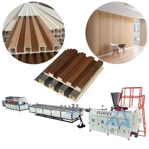 PVC Grille Wall Panel Fluted Covering Board WPC Solid Grating Fluted Wall Panel Extrusion Machine