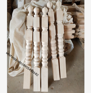 Pilastro per Ringhiera in Legno Naturale, Balaustra in Legno - Product Image 2