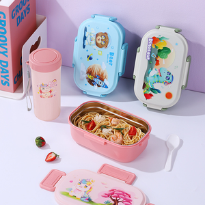Cartoon 304 Stainless Steel Compartmentalized <b>Lunch</b> <b>Box</b> - Children's Portable Light Food Salad Fruit Meal <b>Box</b> <b>Lunch</b> <b>Box</b> - Product Image 4
