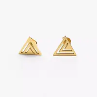 Brincos de pirâmide triangular, joias boho, brinco geométrico, prateado a ouro, piercing de aço inoxidável