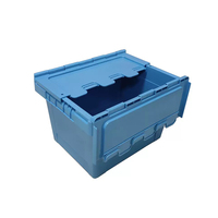Vente flash : caisses en plastique de logistique de haute qualité 60*40*32cm, réutilisables, avec couvercle attaché, empilables, pour le stockage