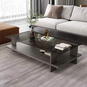 <span class=keywords><strong>Table</strong></span> basse carrée moderne <span class=keywords><strong>en</strong></span> <span class=keywords><strong>verre</strong></span> trempé <span class=keywords><strong>et</strong></span> <span class=keywords><strong>en</strong></span> bois fabriqué à la main pour le salon ou le bureau Ensemble durable pour les petits espaces - Product Image 5