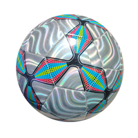 Grosir bola sepak bola ukuran 5 PVC perasaan logam Laser hadiah promosi sepak bola