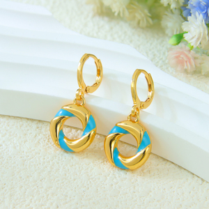 Nuevas llegadas: Conjunto de joyería chapado en oro de 21k, collar con colgante circular premium, pulsera, pendientes y anillo para mujer, joyería de moda. - Product Image 4