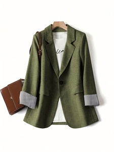 Giacca da <span class=keywords><strong>donna</strong></span> con risvolto <span class=keywords><strong>a</strong></span> <span class=keywords><strong>righe</strong></span> griglie Patchwork <span class=keywords><strong>a</strong></span> maniche lunghe giacca elegante - Product Image 5