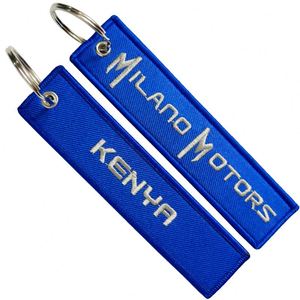 Double-Sided <b>Key</b> Chain Sublimation Fabric Canvas Flight <b>Custom</b> Logo Tag Embroidery Keychain - Product Image 4