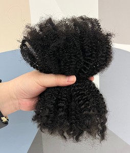 Precio de fábrica al por mayor 8 pulgadas teñido Afro rizado a granel pelo torcido trenzas de ganchillo <span class=keywords><strong>con</strong></span> extensión de rastas humanas - Product Image 6