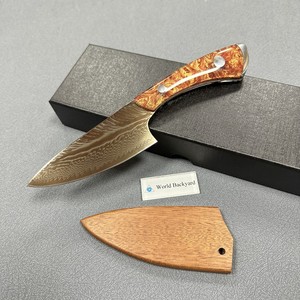 Bltg01 siêu sắc nét nhựa acrylic xử lý đầy đủ tang 67 lớp VG10 Damascus thép tiện ích nấu ăn nhỏ đầu bếp dao với vỏ gỗ - Product Image 4