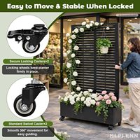Jardinière moderne en métal à prix de gros, multifonctionnelle, étanche, antirouille, en aluminium avec roues verrouillables