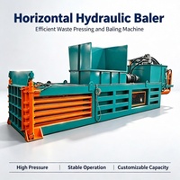Presse à balles horizontale hydraulique à alimentation automatique 80T, machine à presser le carton, machine à presser les déchets de papier