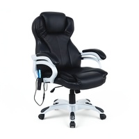 Chaise de travail pivotante en cuir Pu de bureau ergonomique réglable à dossier haut avec accoudoirs canapé de patron d'ordinateur de bureau