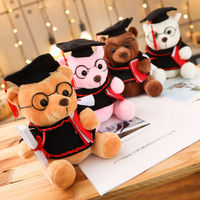 Remise des diplômes Souvenir chapeau ours en peluche peluche jouet 18/23/28/35cm Mini Animal poupée enfants cadeaux pour cadeau de remise des diplômes