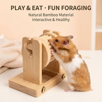 Distributeur de friandises interactif rotatif en bois naturel écologique et durable pour hamsters, enrichissement pour petits animaux