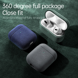 Carga inalámbrica Alcantara y Funda de cuero Premium para Apple para AirPods Pro 1/2 Compatible con <span class=keywords><strong>AirPods1</strong></span>/2/3/4 - Product Image 4