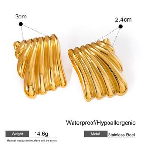 Aretes Personalizados al por Mayor, Resistentes al Agua, de Acero Inoxidable, Chapados en Oro de 18k, Aretes Finos para Mujeres y Adolescentes - Product Image 6