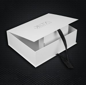 Custom Gift Box PSB Custom Logo Cosmetic Makeup White Cardboard Magnetic Closure Gift Box Packaging With Ribbon