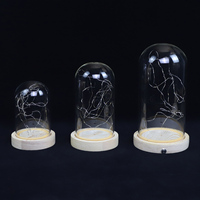 Klarglas Cloche Ball Jar Dome Tischplatte Display mit Holz Basis Kuppeln Home Tisch dekoration für die Hochzeit