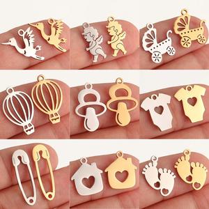 Оптовая продажа, из нержавеющей стали, Полированные Подвески, Любовный дом, соски, ангел, детская коляска, Подвески для изготовления ювелирных изделий, серьги, ожерелье, ремесла - Product Image 3