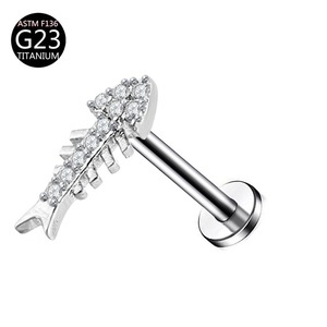 チタンE24モデル埋め込み5Aジルコンスクリュータイプユニセックス耳軟骨ボディジュエリーウェディングパーティーファッションピアスイヤリング - Product Image 3
