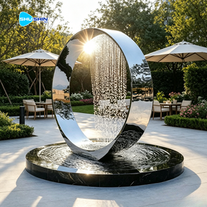 <span class=keywords><strong>Fontana</strong></span> a Cascata in Acciaio Inox Personalizzata con Design Moderno in Stile Rust Art e Tenda d'Acqua per Decorazione Giardino Esterno - Product Image 1