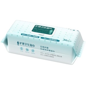 Lingettes d'entretien antibactériennes pour personnes âgées alitées, 80 lingettes - Product Image 3