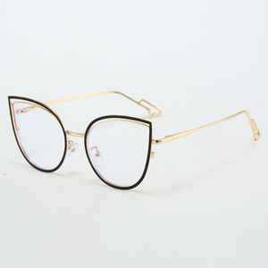 Nouvelles lunettes œil-de-chat pour femmes, best-seller transfrontalier, charnières à ressort, verres personnalisables, look haut de gamme tendance, monture métallique - Product Image 5
