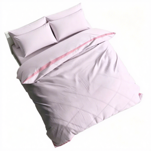 Ensemble de couette en microfibre rose clair et frais pour la chambre à coucher - Product Image 1