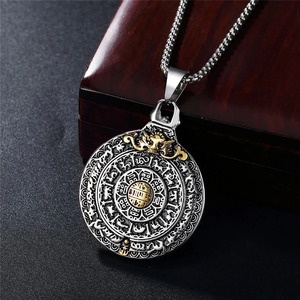 Collar de hombre de acero inoxidable con colgante de nueve palacios y ocho trigramas yunnique, cadena de 60 cm, regalo - Product Image 4